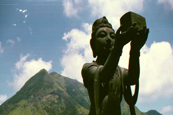 One of six statues of bodhisattvas